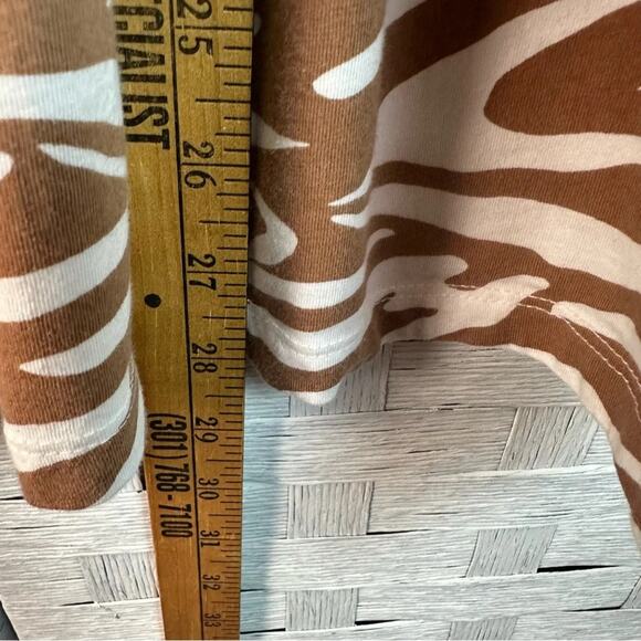 ASOS tunic top zebra print brown white ruffle feminine bohemian animal print - Picture 7 of 9